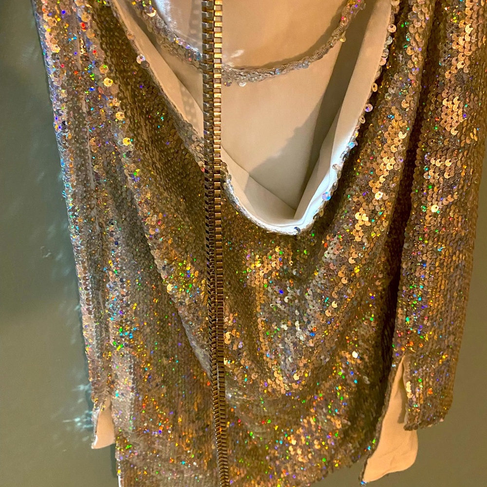 Silver sequin dress